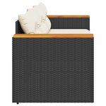 vidaXL Canapé de jardin avec coussins 3 places noir résine tressée