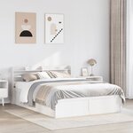 vidaXL Cadre de lit et tête de lit blanc 140x190 cm bois de pin massif
