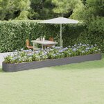vidaXL Lit surélevé de jardin Acier galvanisé 544x100x36cm gris