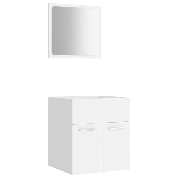 vidaXL Ensemble de meubles de salle de bain 2 Pièces Blanc Aggloméré