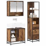 vidaXL Ensemble de mobilier de salle de bain 3 Pièces Bois Ancien