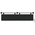 vidaXL Tête de lit suspendue Avec lumière LED Noir Tissu