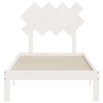 vidaXL Cadre de lit avec tête de lit blanc 90x200 cm bois massif