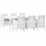 vidaXL Ensemble de salle à manger pour jardin 7 Pièces Blanc Rattan Polt