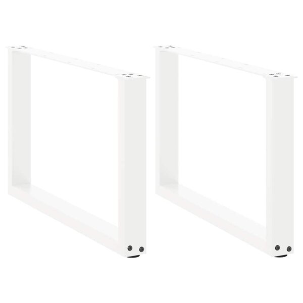 vidaXL Pieds de table basse en U 2 pièces Blanc 60 x (42-43) cm Acier