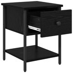 vidaXL Table de chevet Chêne noir 34 x 35 5 x 45 cm Bois d'ingénierie