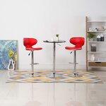 vidaXL Tabourets de bar 2 Pièces rouge similicuir