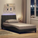 vidaXL Cadre de lit sans matelas Hanko gris foncé 100x200 cm tissu