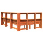 vidaXL Lit bibliothèque sans matelas cire marron 120x190cm pin massif