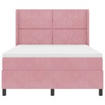 Lit à ressort vidaXL avec matelas Rose 140x200 cm Velours