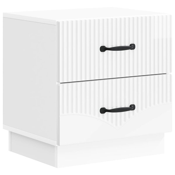vidaXL Cabinet de chevet Blanc brillant 43 x 34 5 x 44 5 cm