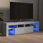 vidaXL Meuble TV avec lumières LED Gris béton 140x36 5x40 cm