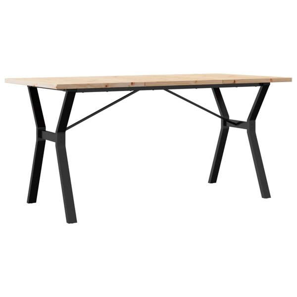 vidaXL Table à manger cadre en Y 140x80x75 5 cm bois pin massif fonte