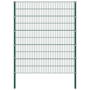 Vidaxl panneau de clôture avec poteaux fer 1 7 x 2 m vert