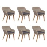 vidaXL Salon de jardin avec coussins 7 Pièces Résine tressée