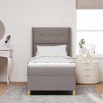 vidaXL Lit à ressorts avec matelas Taupe 100 x 200 cm tissu