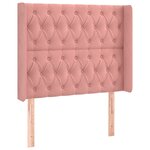 vidaXL Sommier à lattes de lit matelas et LED Rose 90x200 cm Velours