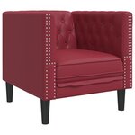 vidaXL Ensemble de canapés Chesterfield 3Pièces rouge bordeaux similicuir