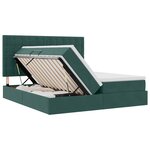 vidaXL Lit de rangement LED avec matelas Vert foncé 180 x 200 cm