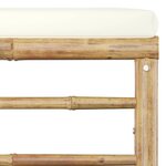 vidaXL Salon de jardin 4 Pièces avec coussins blanc crème bambou