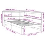 vidaXL Lit bibliothèque sans matelas blanc 90x190cm bois de pin massif