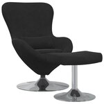 Fauteuil œuf vidaXL avec repose-pieds en velours noir
