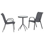 vidaXL Ensemble Bistro de Jardin 3 Pièces Anthracite Textilène et Acier