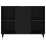 vidaXL Armoire de salle de bain noir 80x33x60 cm bois d'ingénierie