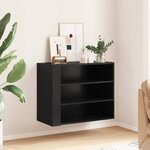 vidaXL Armoire murale noir 75x35x60 cm bois d'ingénierie