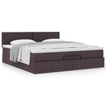 VidaXL Cadre de lit ottoman avec matelas marron foncé 200x200 cm tissu