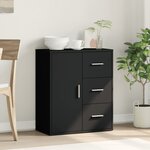 vidaXL Buffet noir 60x31x70 cm bois d'ingénierie