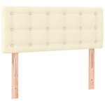 vidaXL Sommier tapissier et matelas et LED Crème 100x200 cm Similicuir