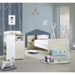 Lit bébé combiné évolutif Smile hêtre Cendré