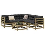 vidaXL Salon de jardin 6 Pièces bois de pin imprégné