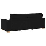 vidaXL Canapé 3 places Noir 180 cm Tissu