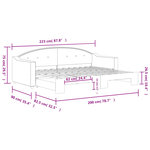 vidaXL Lit de jour avec gigogne sans matelas gris clair 80x200 cm