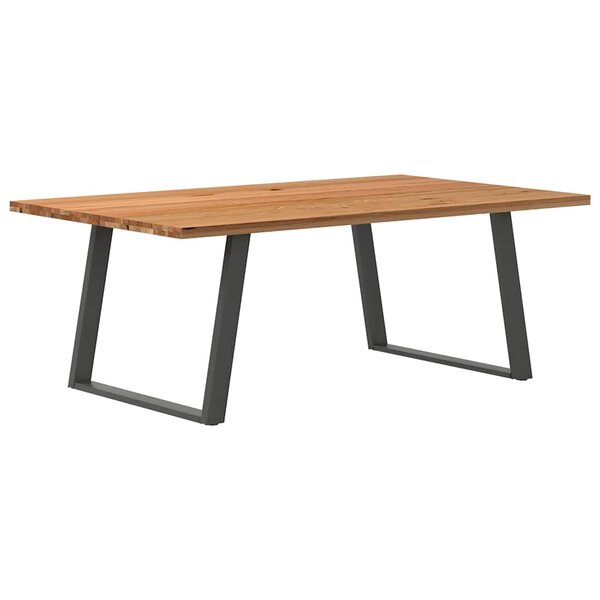 vidaXL Table à manger marron clair bois de chêne massif rectangulaire