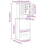 vidaXL Armoire de toilette VIGO marron miel 60 x 27 x 161 cm