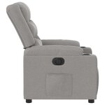 vidaXL Fauteuil inclinable électrique gris nuage tissu