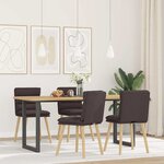 vidaXL Chaises à manger lot de 4 marron foncé tissu