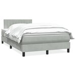 vidaXL Sommier à lattes de lit et matelas gris clair 120x210cm velours
