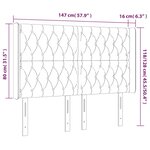 vidaXL Tête de lit à LED Noir 147x16x118/128 cm Velours