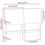 vidaXL Tête de lit capitonnée Gris foncé 120 cm Pin massif