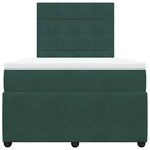 vidaXL Sommier à lattes de lit et matelas Vert foncé 120x200cm Velours