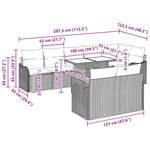 vidaXL Ensemble de canapé de jardin avec coussin 9 Pièces Gris Poly rotin
