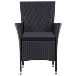 vidaXL Ensemble à manger d'extérieur 7 Pièces Résine tressée Noir