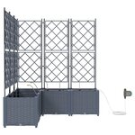 vidaXL Pots de jardin Gris clair 120 x 120 x 142 cm Acier