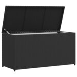 vidaXL Boîte de rangement de jardin noir 120x50x60 cm résine tressée