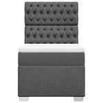 vidaXL Sommier à lattes de lit avec matelas Gris foncé 80x200 cm Tissu