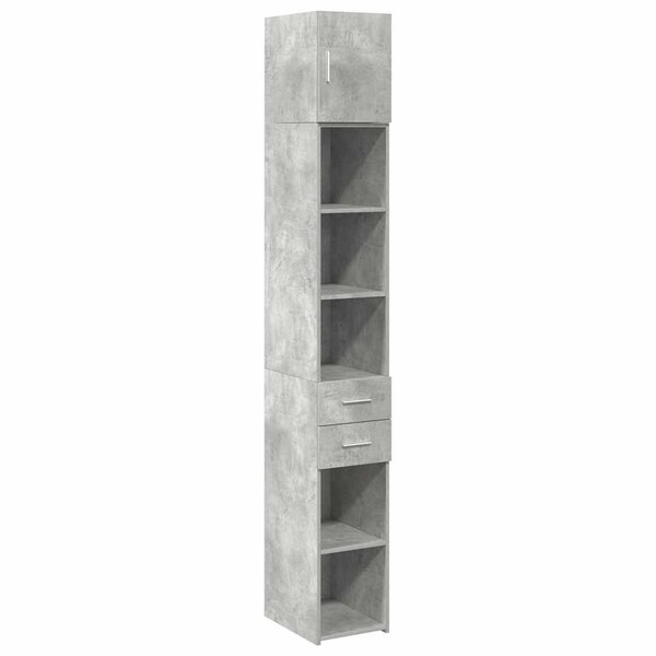 vidaXL Armoire de rangement mince gris béton 30x42 5x225 cm
